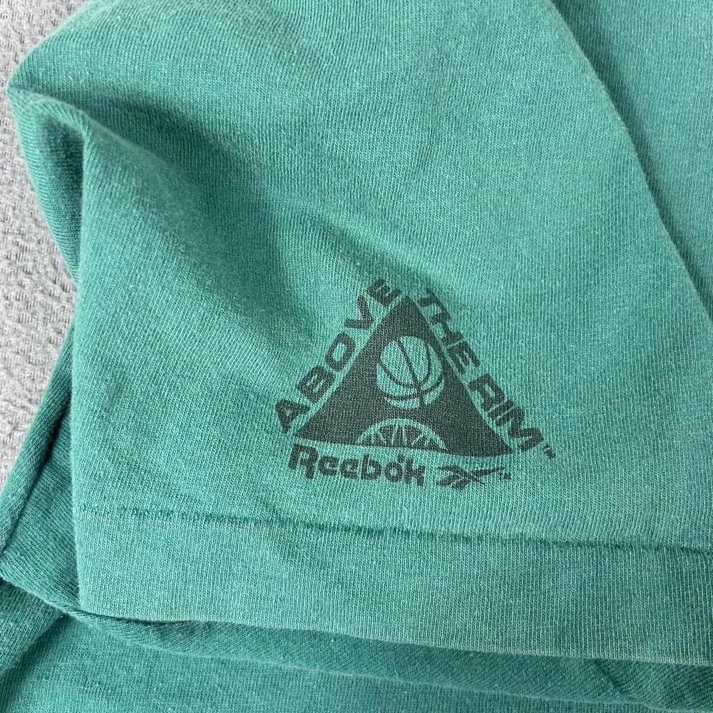 Vintage Reebok‎ Above The Rim Shirt Mens Large Green Basketball Graphic 90s Tee